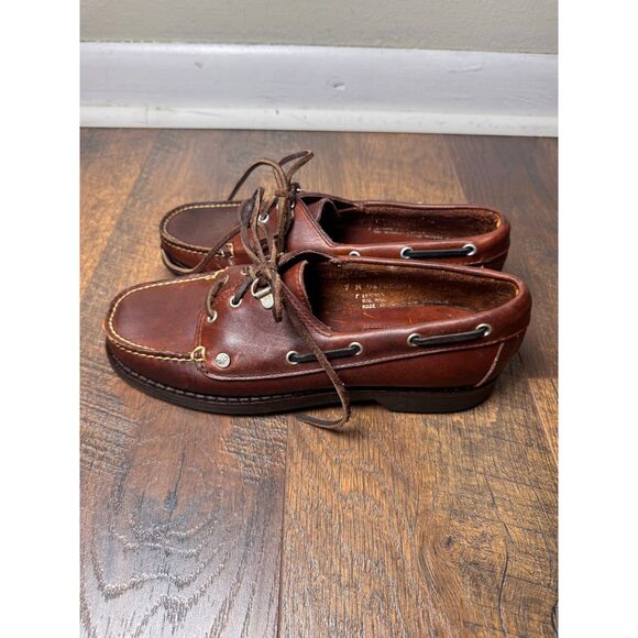 VTG G.H. Bass Seafarer Brown Leather Deck Shoes Loafers Unisex Size 7M / 8.5W